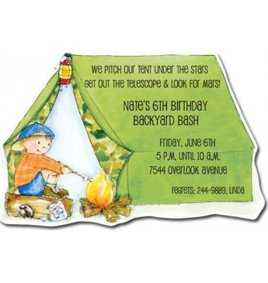 Sleepover Invitations, Camping Tent, Picture Perfect
